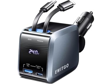 $12.99, Was $99.99, 87% Off! EWITGO Retractable Car Charger dealfomo