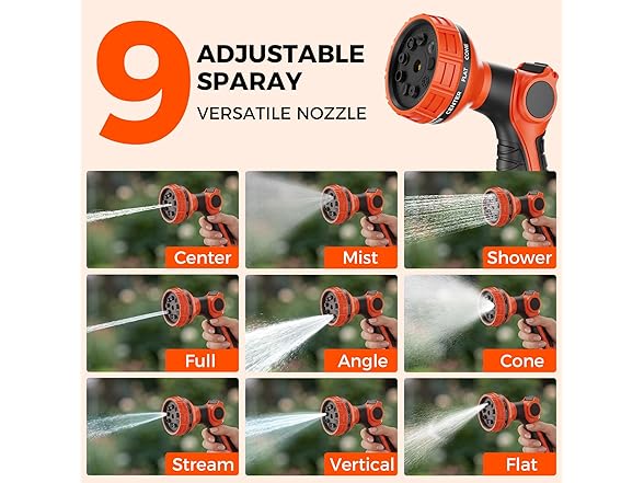 NEOTEC Retractable Garden Hose Reel 1/2 inch x 100ft, Heavy Duty Hose Reel 9-Pattern Nozzle, Auto Lock & Slow Return System, 180° Swivel Bracket (Open Box)