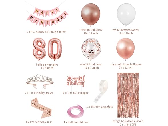 80th Birthday Party Decorations Set