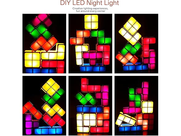 Stackable LED 3D Puzzles Night Lamp
