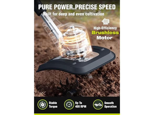 Grelawner 20V Cordless Tiller Cultivator