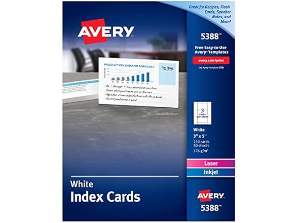 Printable Index Cards with Sure Feed