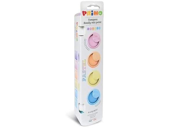 PRiMO Premium Tempera Paint Pot Set, 6-Color Pastel