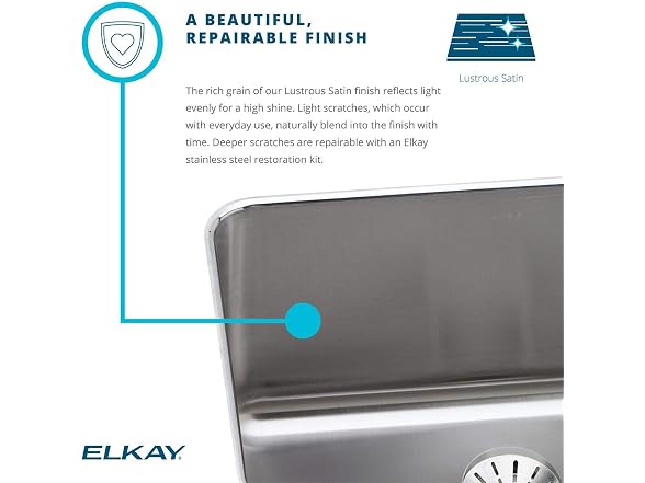 Elkay LR17202 Lustertone Classic Stainless SS Sink
