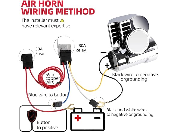 Motorcycle Air Horn Kit 12V 150db Super Loud
