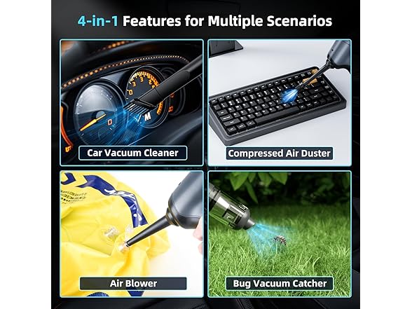 Cordless Car Vacuum & Air Duster 80W