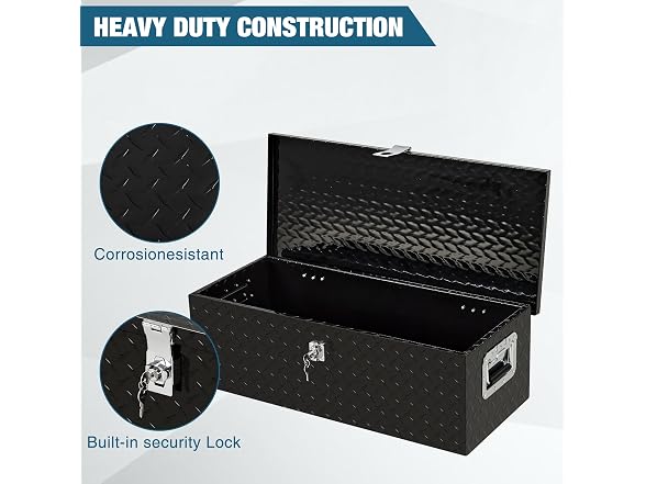 OUTLANE Heavy Duty Aluminum Underbody Truck Tool Box – 30x13x9.6