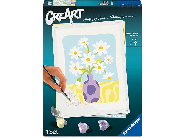 Ravensburger CreArt Daisies Paint‑by‑Number Kit