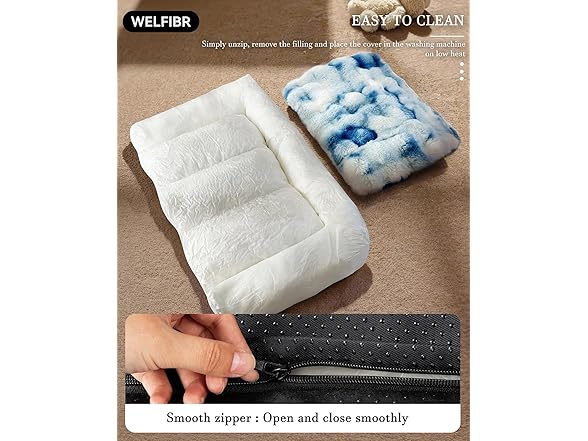 Welfibr Dog Bed with Shredded Foam Filling