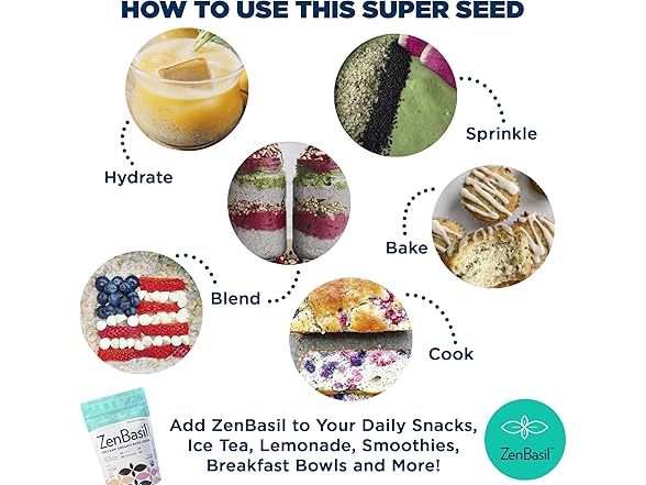 Zen Basil Seeds | edible basil seeds 14 oz.