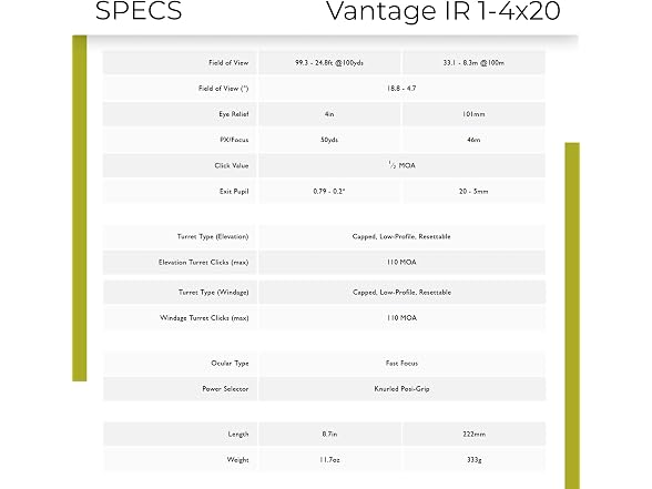Hawke Vantage IR 1-4x20 Riflescope