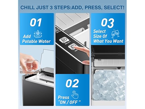ORFLROA Countertop Ice Maker Machine