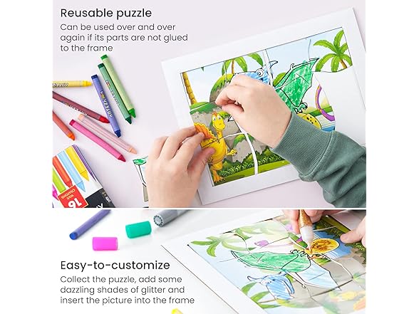 Arteza Kids Dinosaur Coloring Puzzle Kit