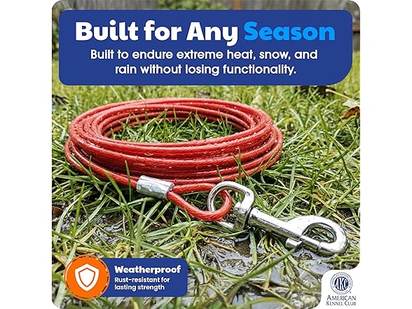 American Kennel Club Dog Tie Out Cable 20 Feet