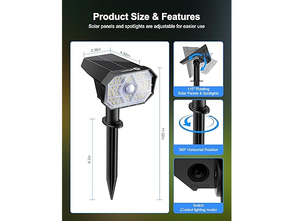 Brightown 4 Pack Solar Motion Lights Outdoor