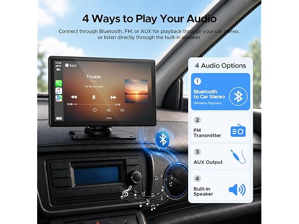 Topexplore 9" Wireless Carplay Dash Cam