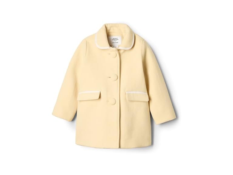 Amazon Essentials x Sofia Grainge Toddler Girls' Wool Blend Dress Coat, Beige, 3T