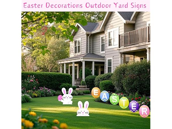 ALISSAR Large Easter Bunny Egg Signs