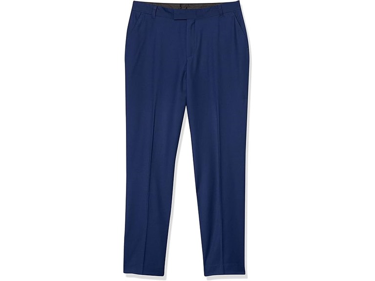 Calvin Klein Boys Flat-Front Suit Dress Pant, Straight Leg Fit & Hemmed Bottom, Belt Loops & Functional Front Pockets, InfiniteBlue, 14