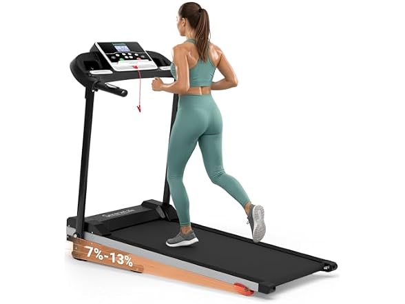 SereneLife Treadmill with Incline & Handle Bars, Black Gray