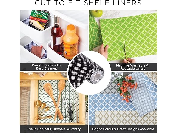DII Shelf Liner Non-Adhesive CCream Lattice, 12x120, 2 Piece