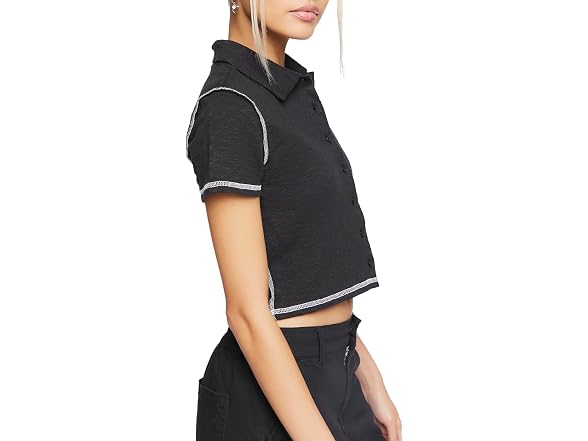 Forever 21 Women's (M) Button-Down Shirt Black Med