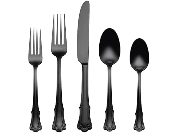 Oneida Flatware Set, Satin Black Finish, 20 Piece Set