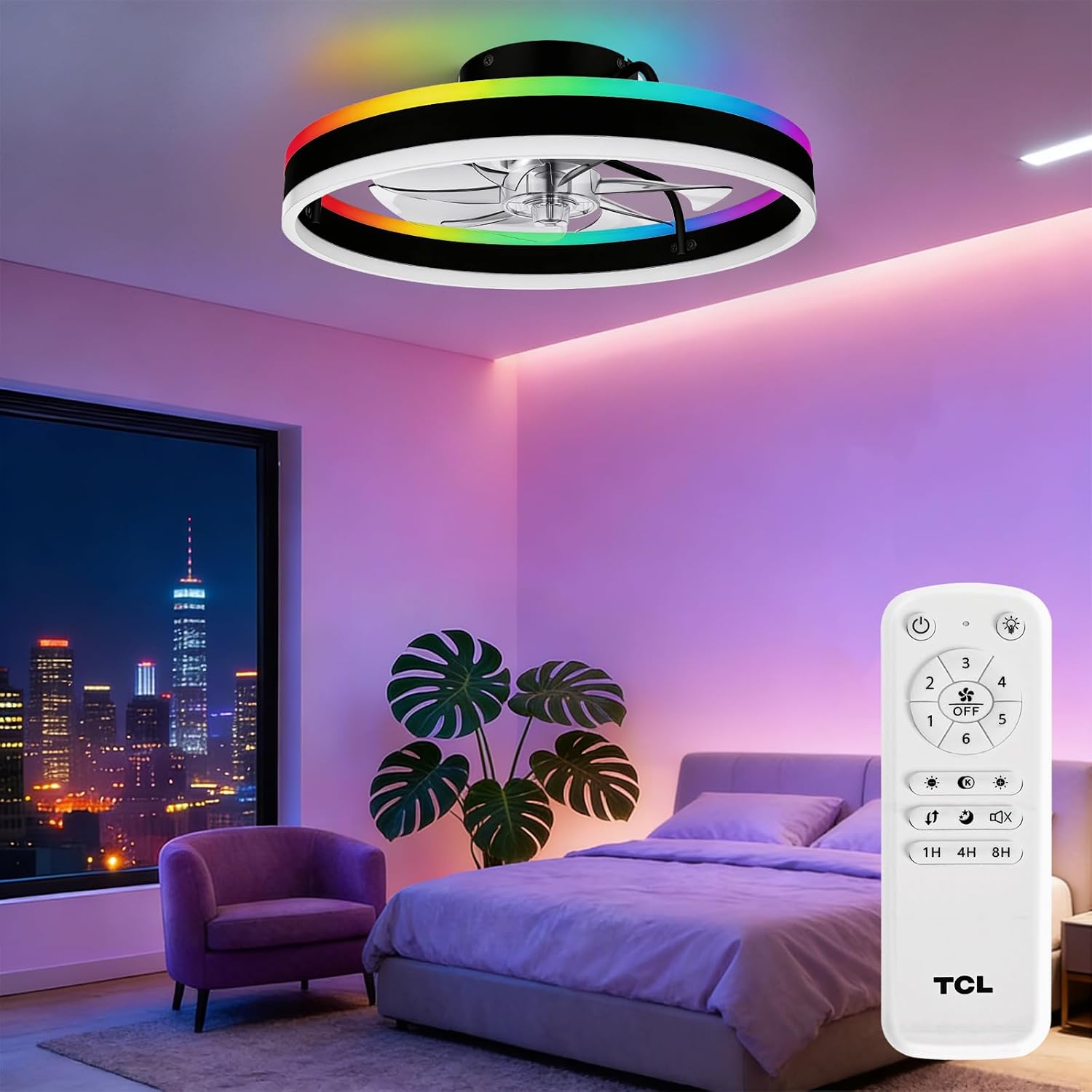 TCL 20" RGB LED Ceiling Fan w/ Remote - Gallery 10