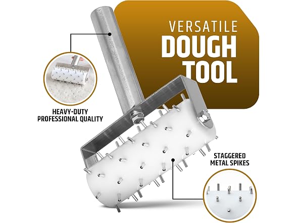 Professional Stainless Steel Pizza Dough Docker Roller