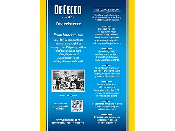 De Cecco Semolina Pasta, Orecchiette No.91