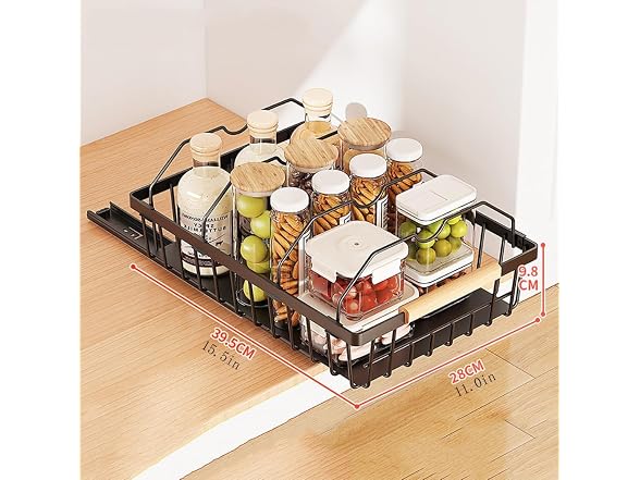 Takywep Pull Out Cabinet Organizer Black