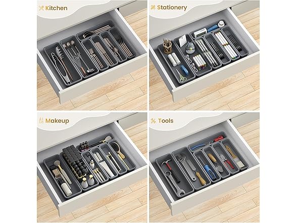 K KORKUAN Silicone Silverware Organizer