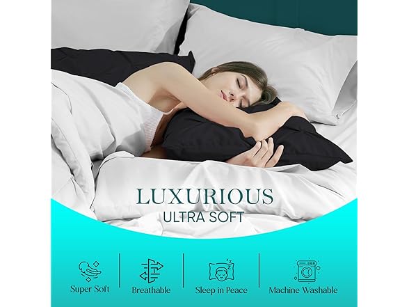 beddingstar Standard Pillow Shams-Black