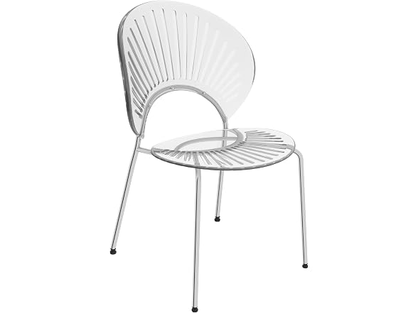 LeisureMod OC20CL2 Opulent Dining Chair Clear