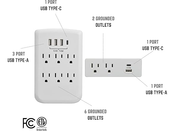 Clear Power B09F5VLKRP Clear Power Combo: 2-Outlet Tr