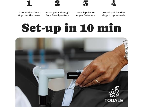 Todale Baby Play Pen - 50 x 50 x 27 in, Black - Portable Fol (Open Box)