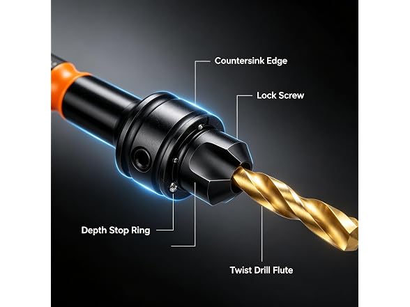 YJRNTY AAP-Tool-381 11pc Countersink Drill Bit Set