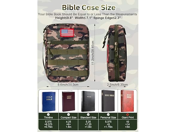 Bafei Tactical Bible Cover 4pc w/ShoulderStrap