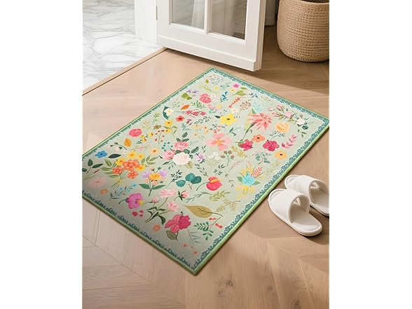 CRYPTOLITE Boho Floral Entryway Rug 2x3