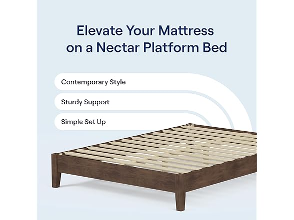 Nectar Premier Wood Platform King Bed Fr