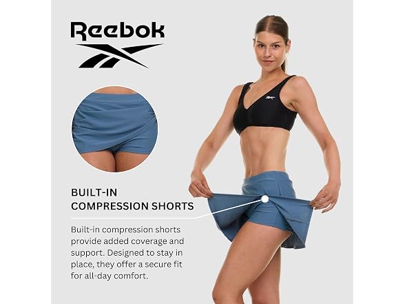 Reebok Womens Swim Skirt w Shorts Liner