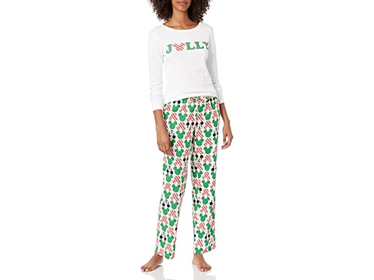 Amazon Essentials Disney | Marvel | Star Wars Women's Flannel Pajama Sleep Sets, Mickey Holiday - Womens, Small