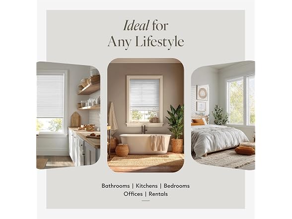 CHICOLOGY Cordless Mini Blinds for Indoor, 27" W x 48" H