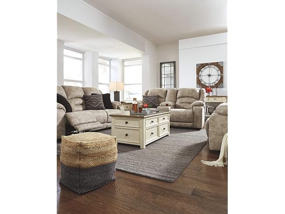 Ashley Sweed Valley Jute Pouf Natural