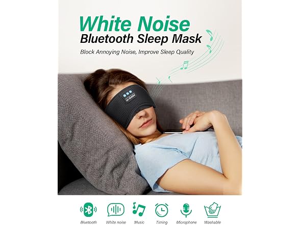 Sleep Headphones, White Noise Bluetooth