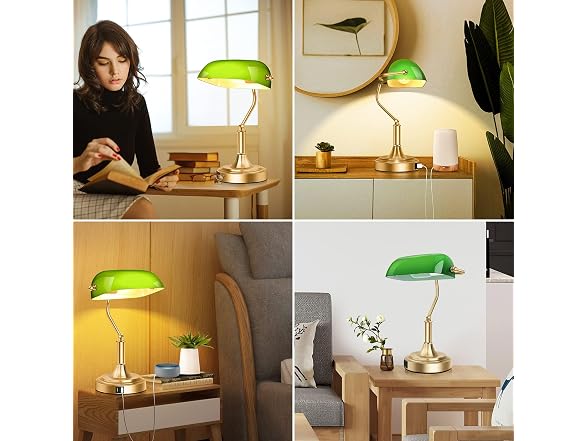Bankers Lamp with 2 USB Ports