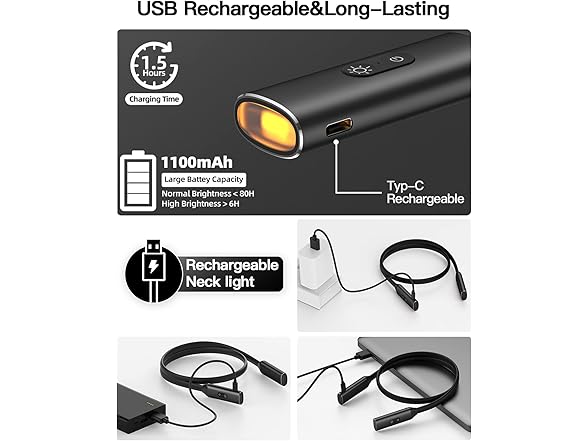 YKZ Rechargeable LED Neck Reading Light