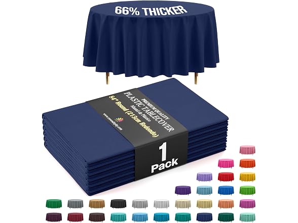 Premium Round Navy Blue table cover 84" round