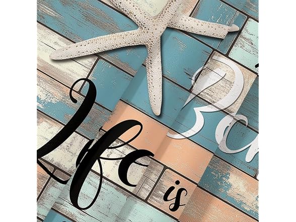 JAWO Beach Theme Stall Shower Curtain, Rustic