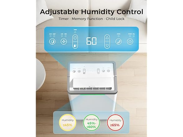 HOPSEN Dehumidifier with Drain Hose